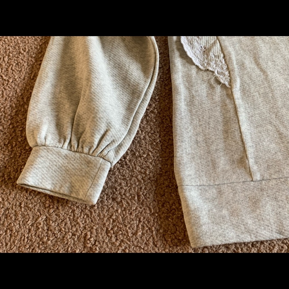 Loft Embroidered Ruffle Sleeve Sweatshirt Top S - Picture 8 of 16